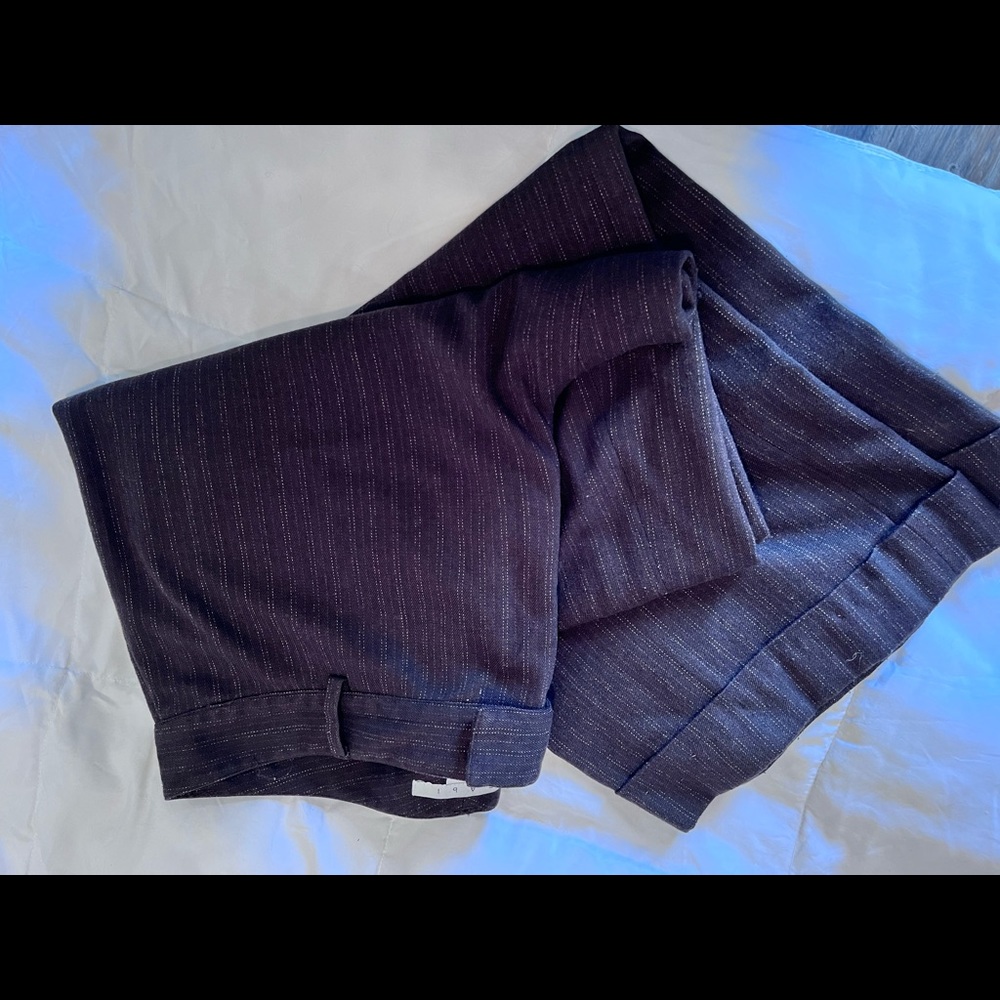 CAbi wide leg cuffed brown slacks